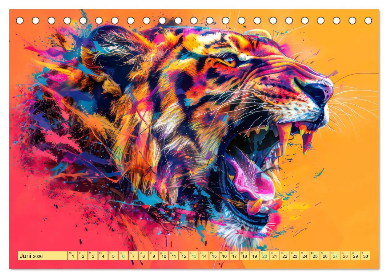 Bild: 9783457396179 | Tiere im Pop Art Kleid (Tischkalender 2026 DIN A5 quer), CALVENDO...