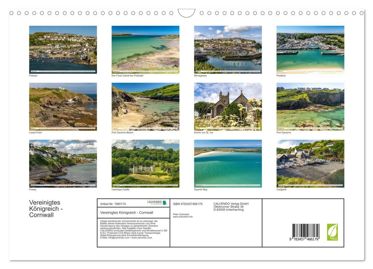 Bild: 9783457466179 | Vereinigtes Königreich - Cornwall (Wandkalender 2026 DIN A3 quer),...