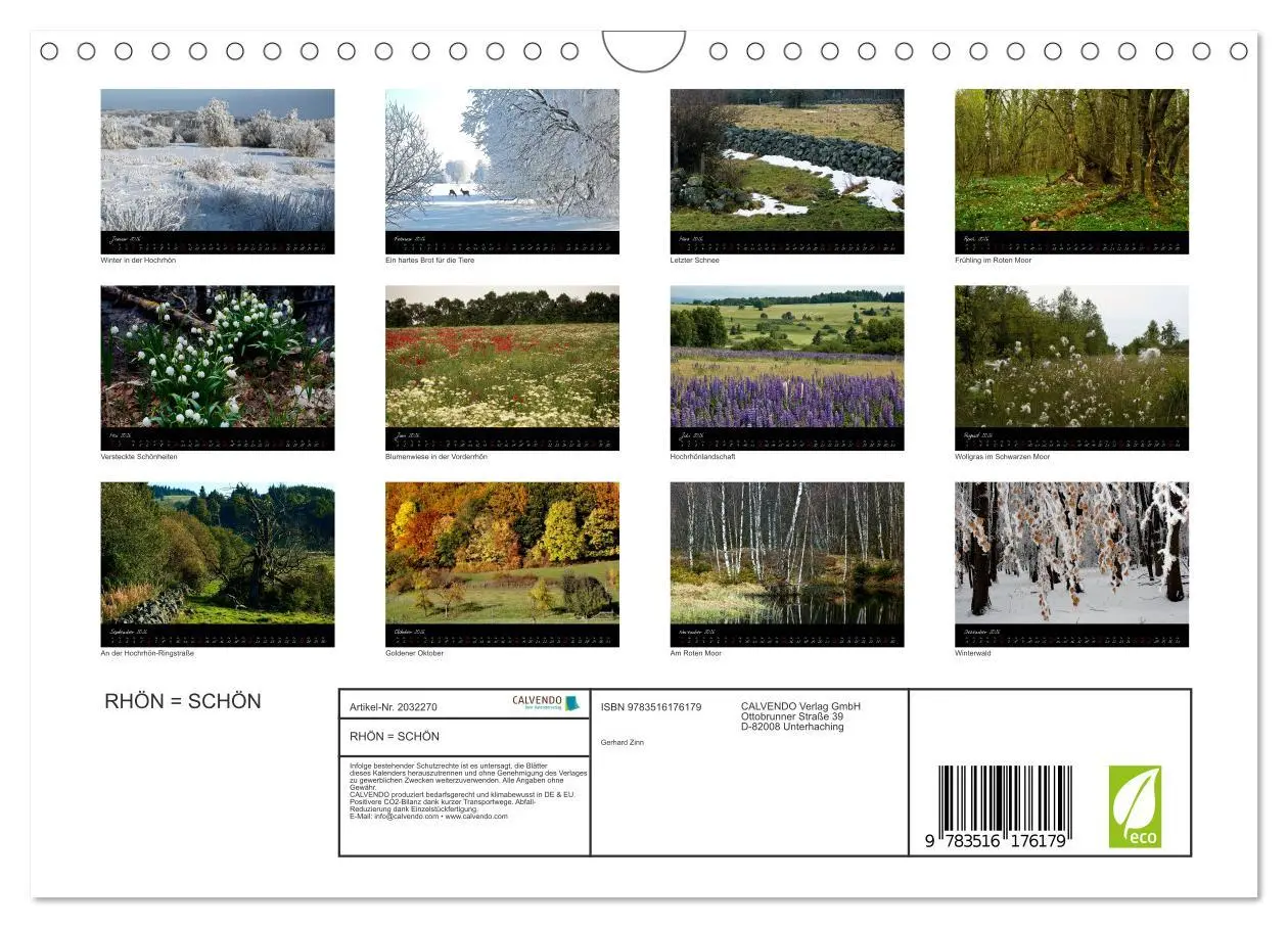 Bild: 9783516176179 | RHÖN = SCHÖN (Wandkalender 2026 DIN A4 quer), CALVENDO Monatskalender