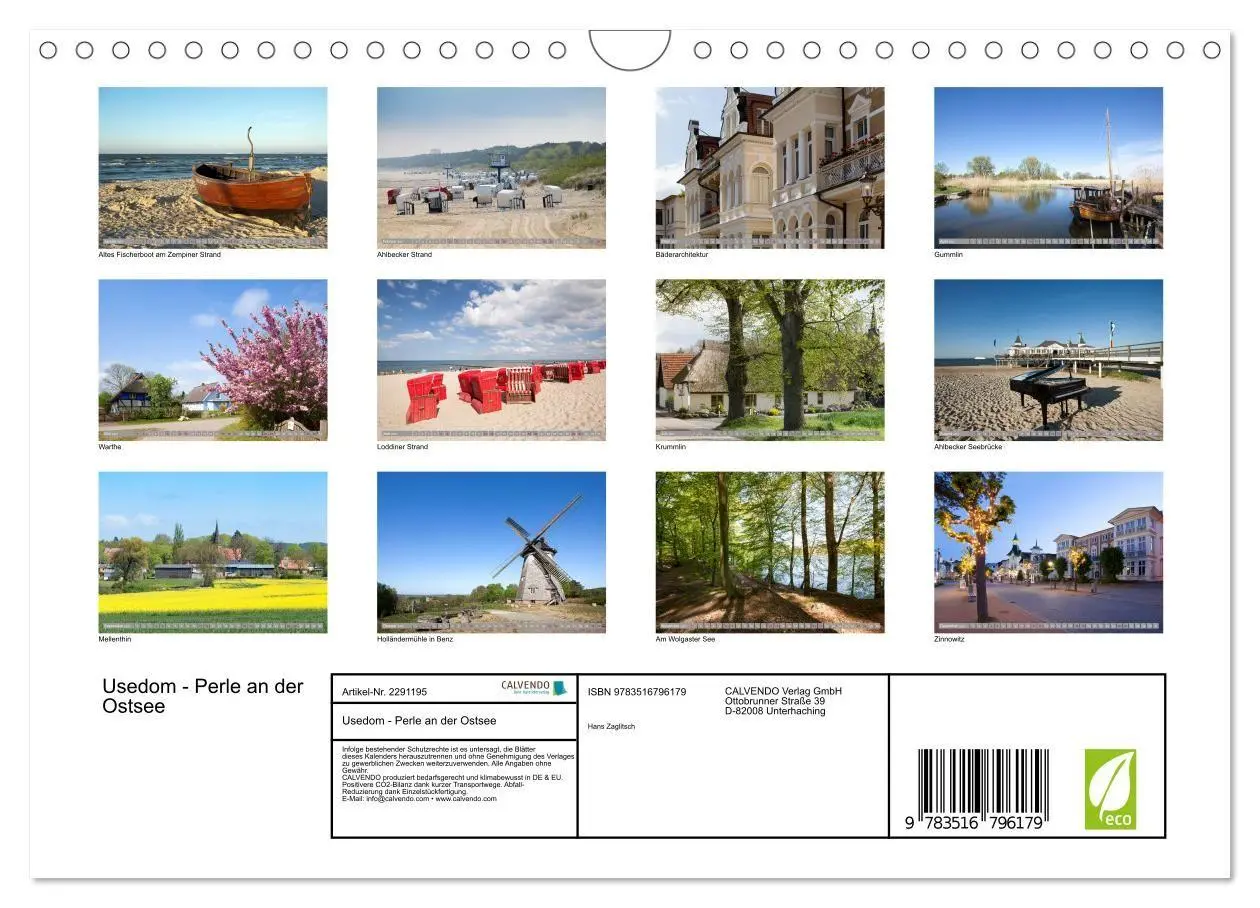 Bild: 9783516796179 | Usedom - Perle an der Ostsee (Wandkalender 2027 DIN A4 quer),...