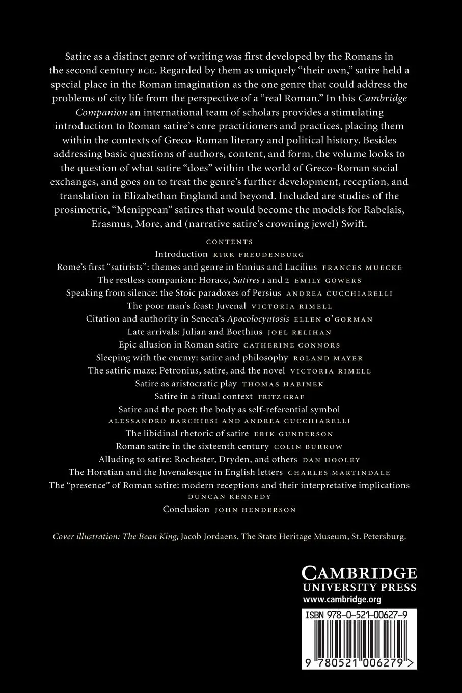 Rückseite: 9780521006279 | The Cambridge Companion to Roman Satire | Kirk Freudenburg (u. a.)