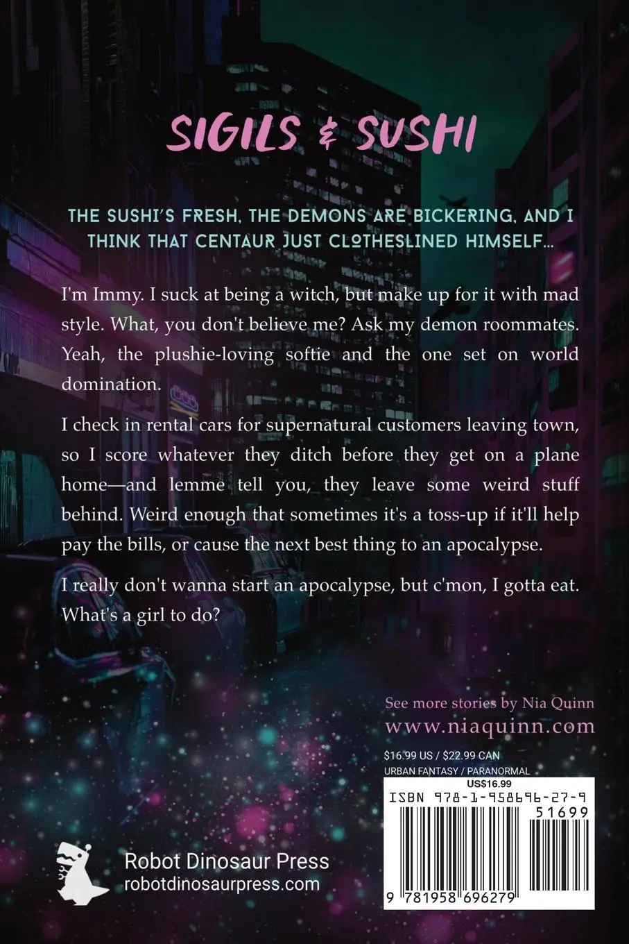 Rückseite: 9781958696279 | Sigils &amp; Sushi | Nia Quinn | Taschenbuch | Englisch | 2023