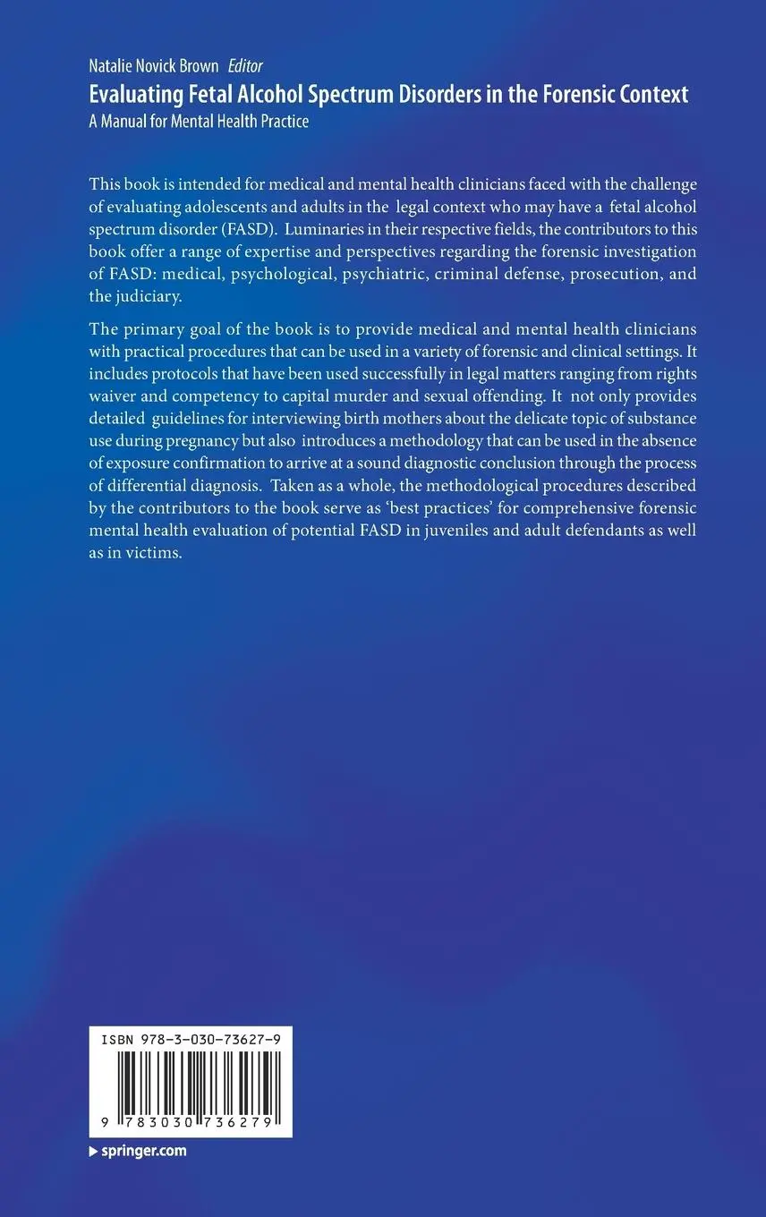Rückseite: 9783030736279 | Evaluating Fetal Alcohol Spectrum Disorders in the Forensic Context