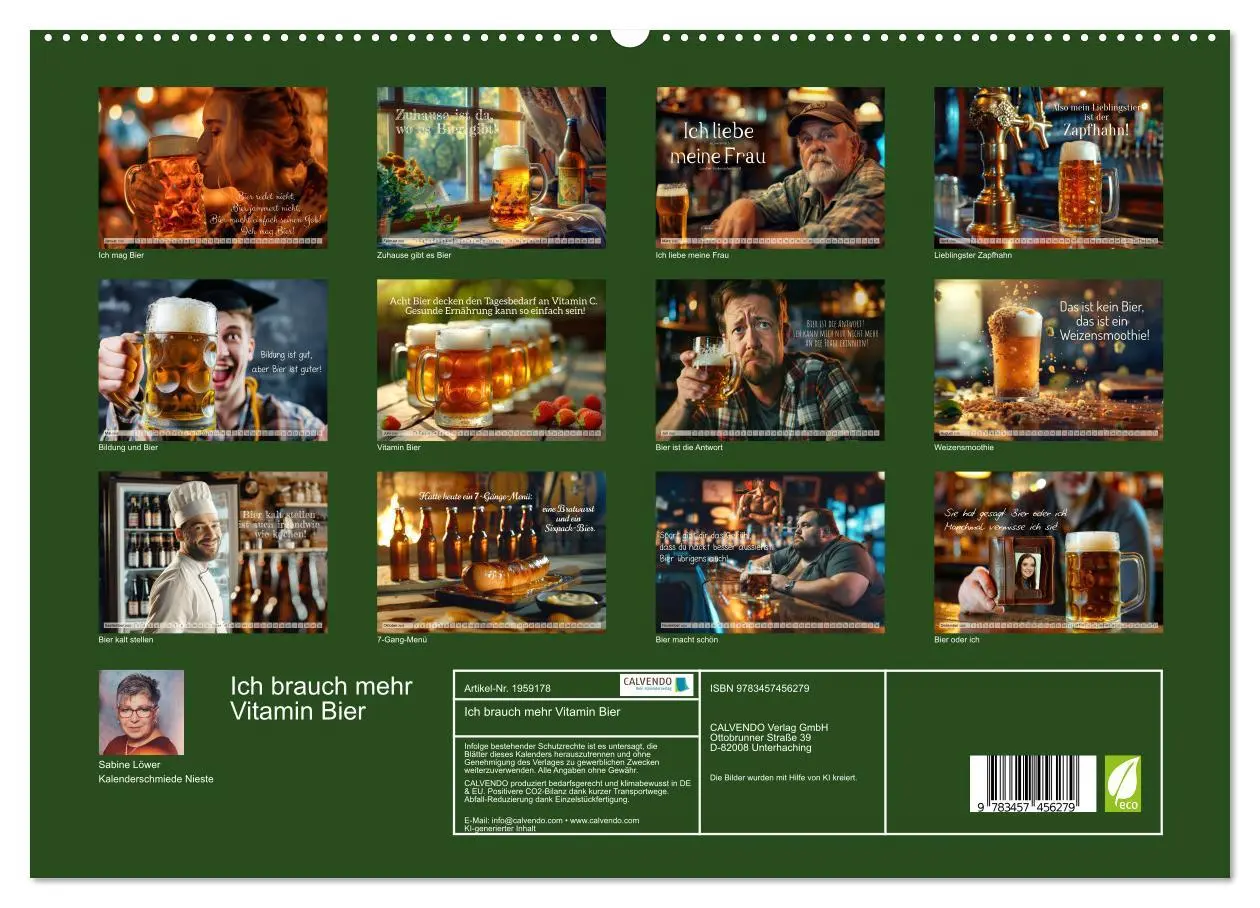 Bild: 9783457456279 | Ich brauch mehr Vitamin Bier (hochwertiger Premium Wandkalender...