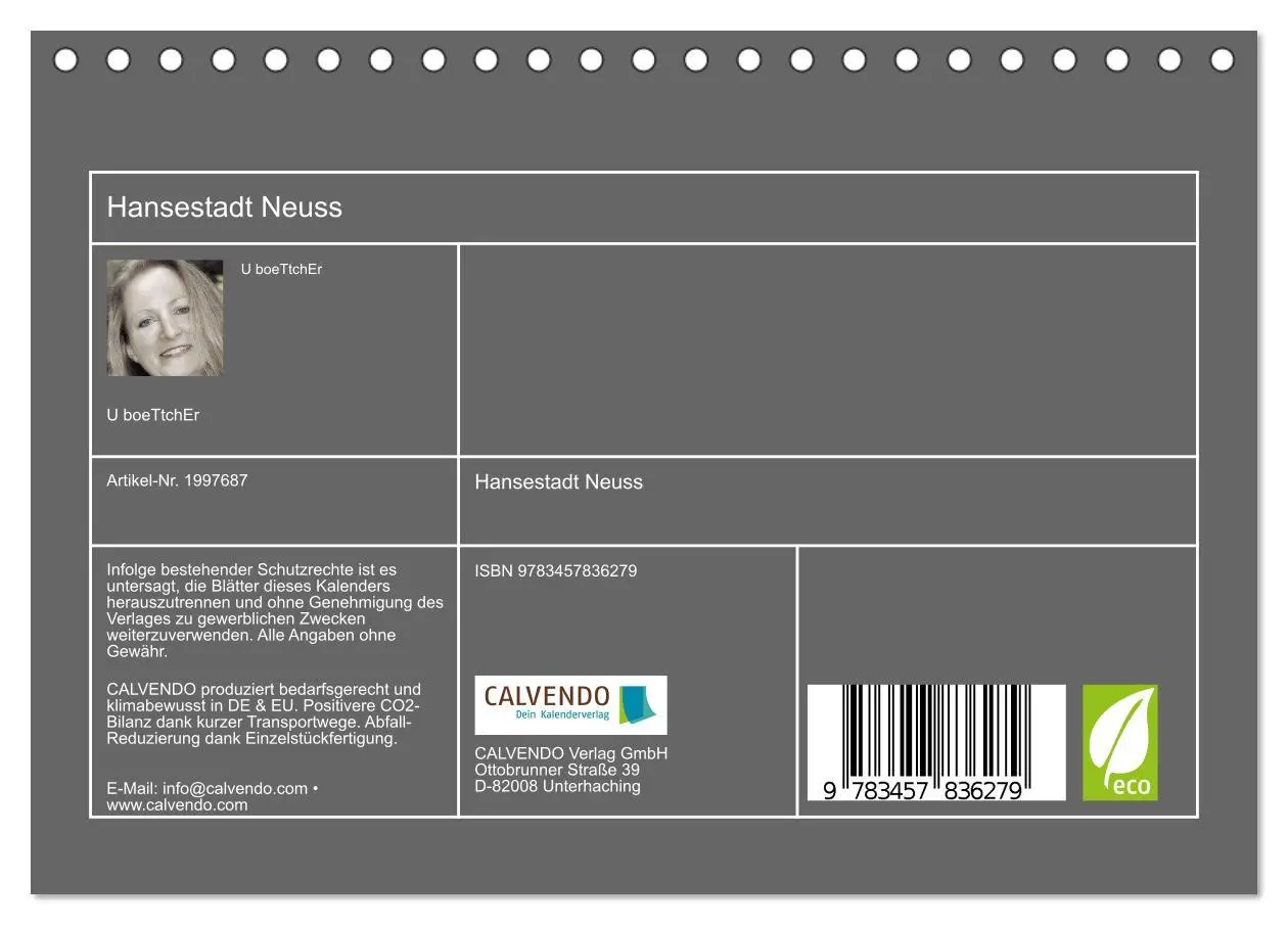 Bild: 9783457836279 | Hansestadt Neuss (Tischkalender 2026 DIN A5 quer), CALVENDO...