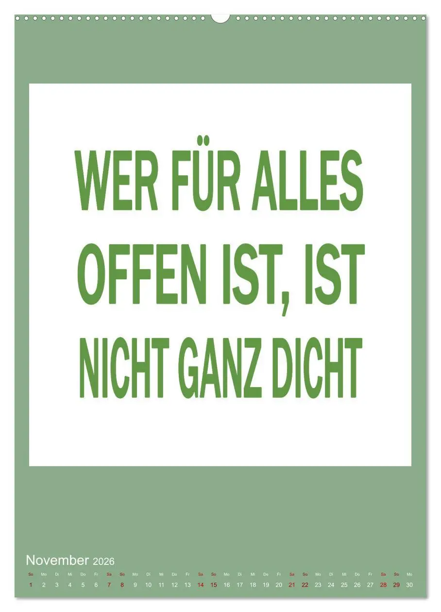 Bild: 9783516306279 | Memo an mich (Wandkalender 2026 DIN A2 hoch), CALVENDO Monatskalender