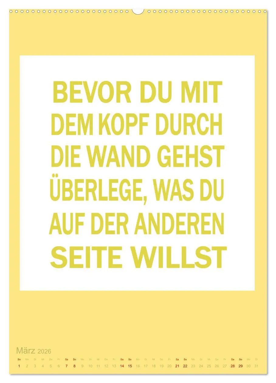 Bild: 9783516306279 | Memo an mich (Wandkalender 2026 DIN A2 hoch), CALVENDO Monatskalender