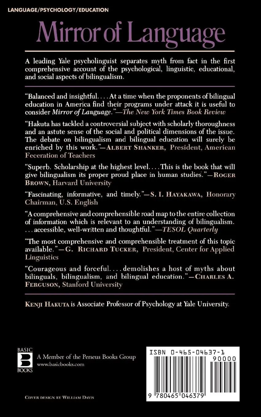 Rückseite: 9780465046379 | The Mirror of Language | The Debate on Bilingualism | Kenji Hakuta
