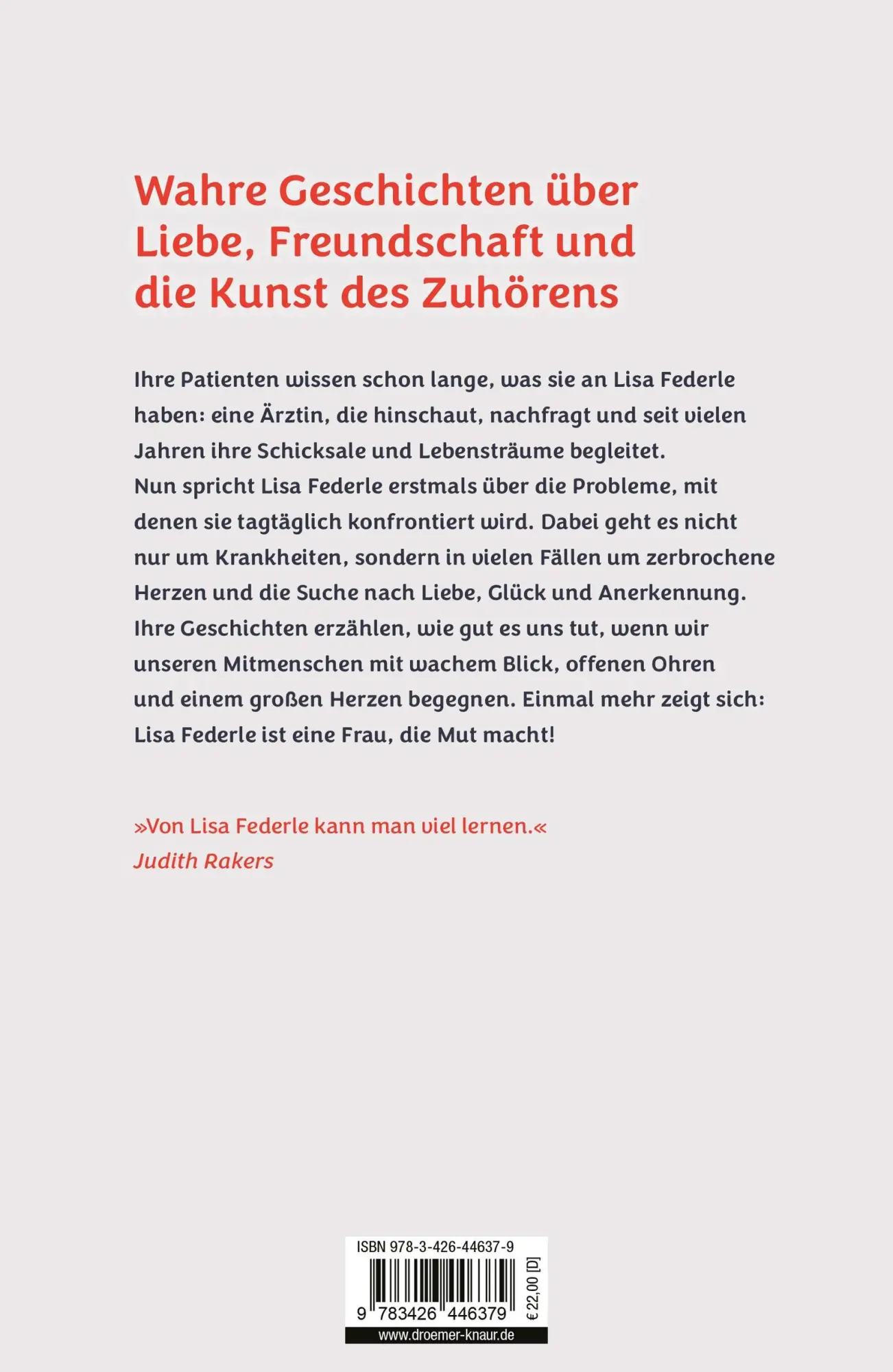 Rückseite: 9783426446379 | Vom Glück des Zuhörens | Lisa Federle | Buch | 320 S. | Deutsch | 2023