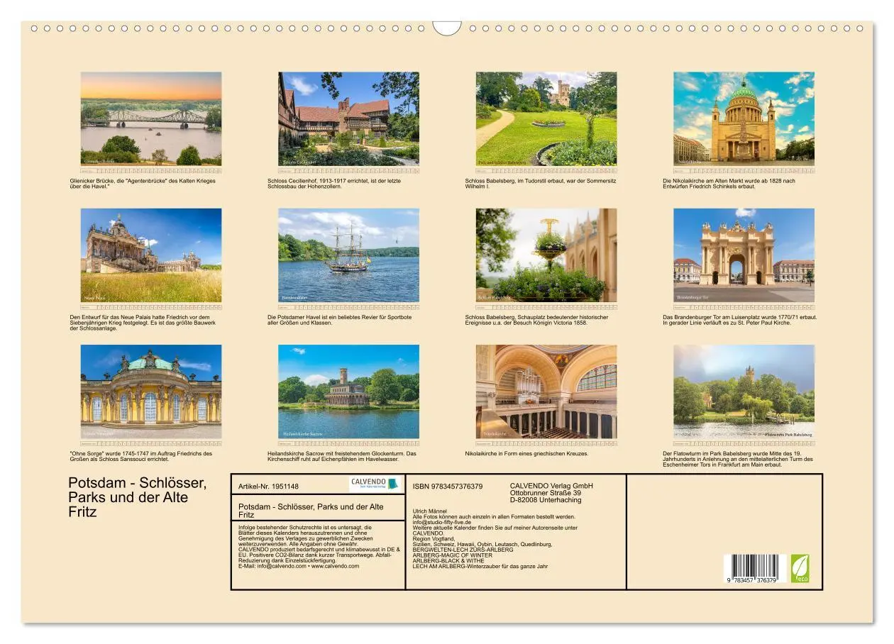 Bild: 9783457376379 | Potsdam - Schlösser, Parks und der Alte Fritz (Wandkalender 2026...