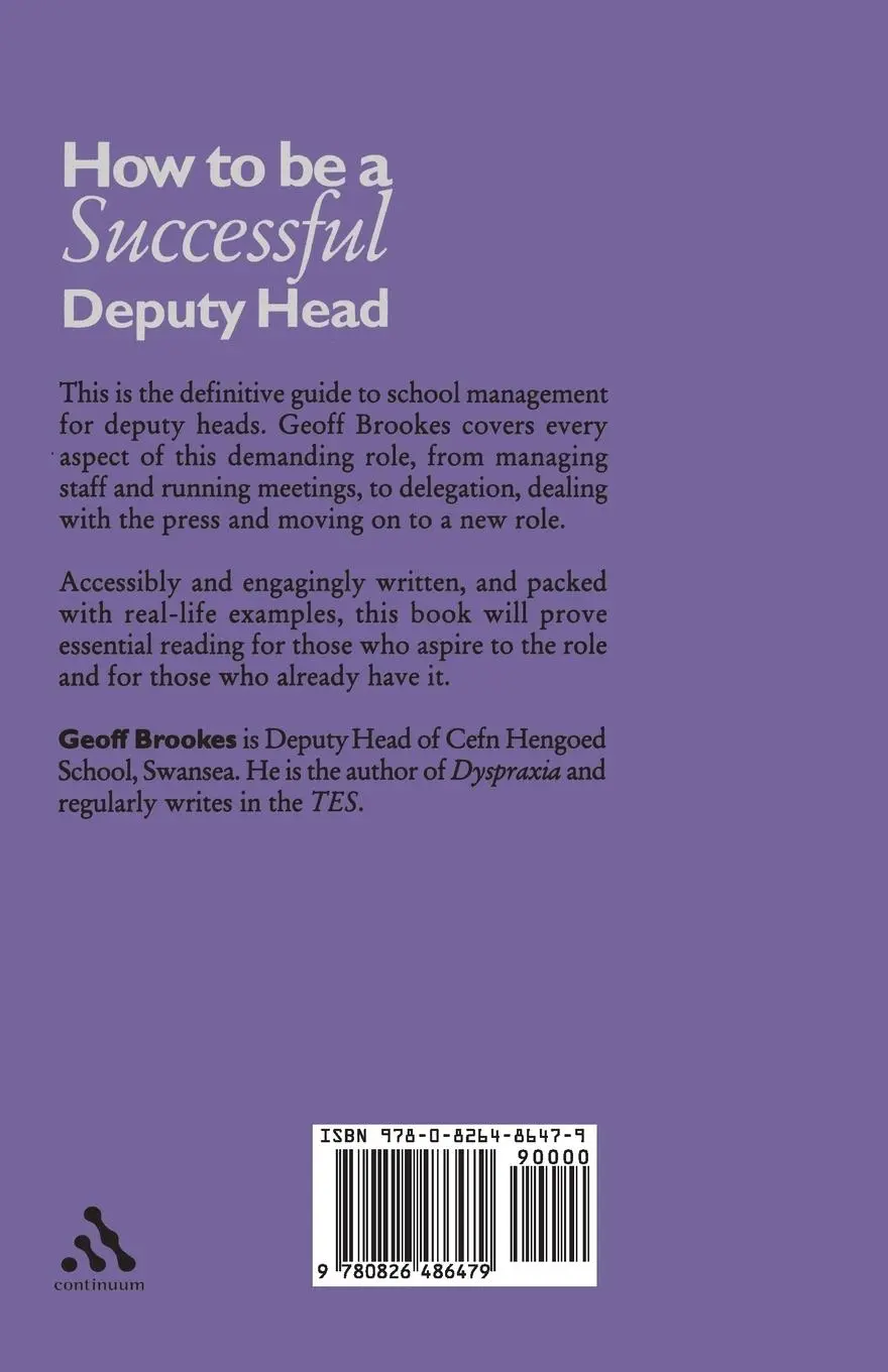 Rückseite: 9780826486479 | How to Be a Successful Deputy Head | Geoff Brookes | Taschenbuch