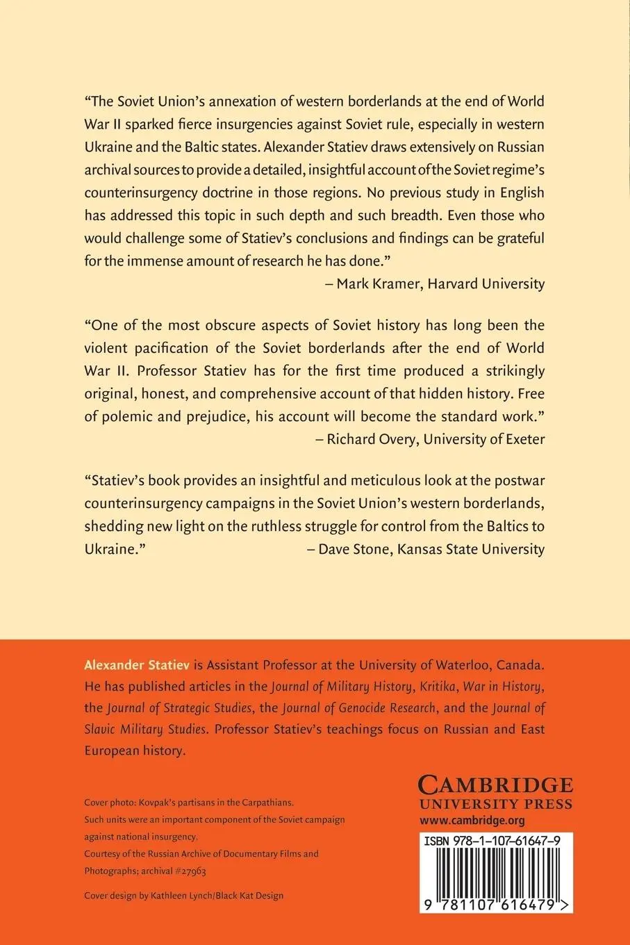 Rückseite: 9781107616479 | The Soviet Counterinsurgency in the Western Borderlands | Statiev