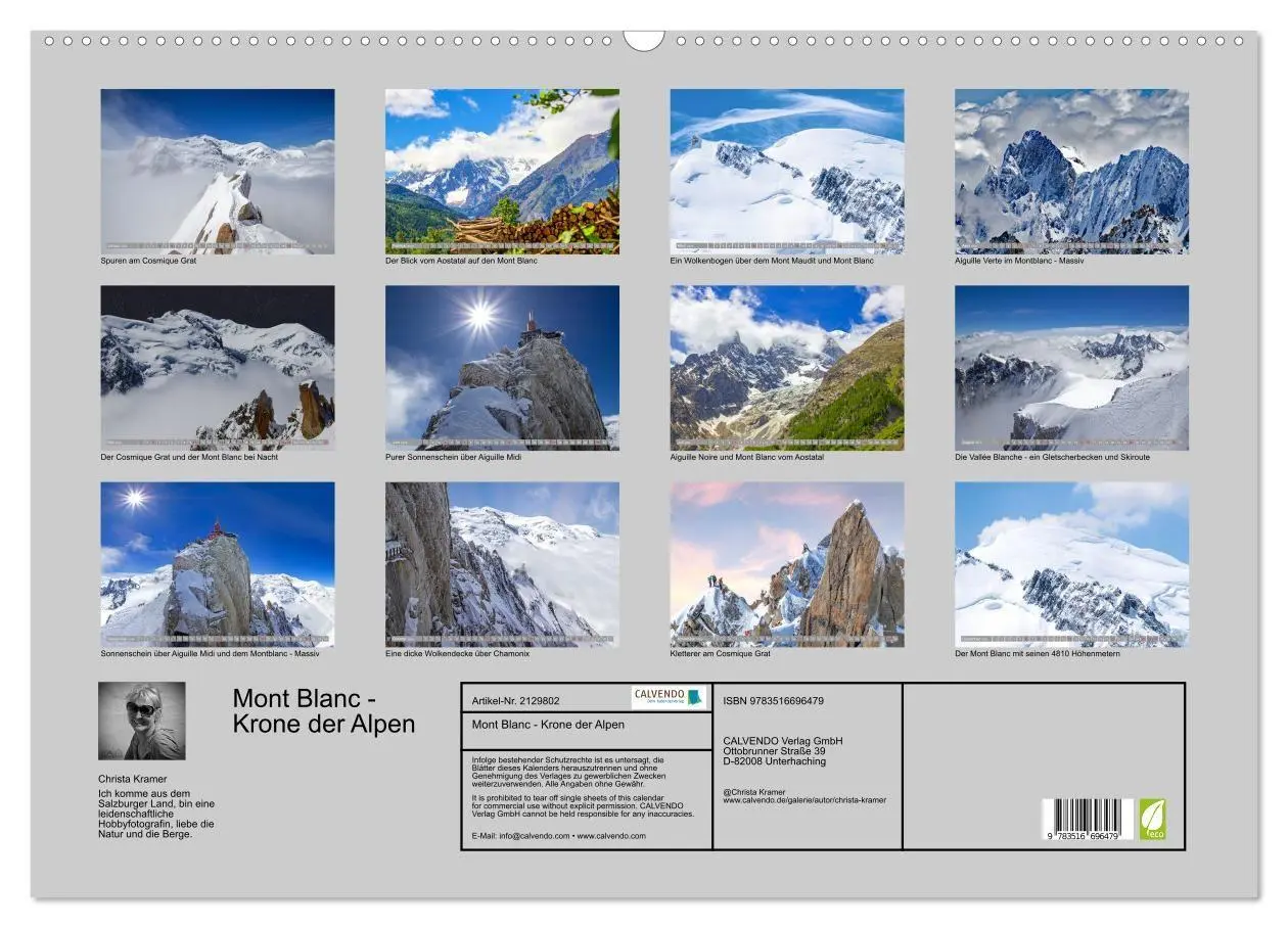 Bild: 9783516696479 | Mont Blanc - Krone der Alpen (Wandkalender 2026 DIN A2 quer),...