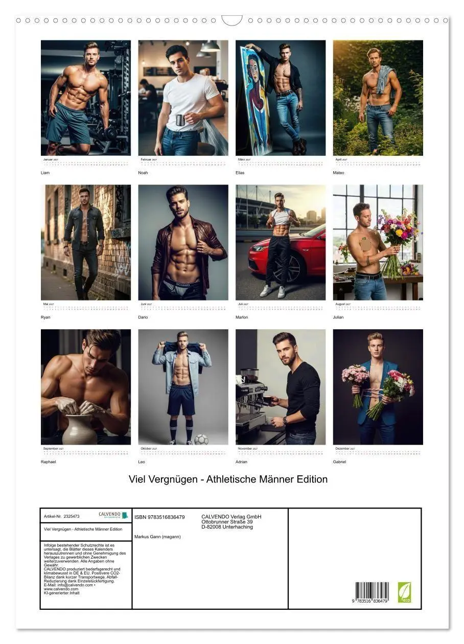 Bild: 9783516836479 | Viel Vergnügen - Athletische Männer Edition (Wandkalender 2027 DIN...