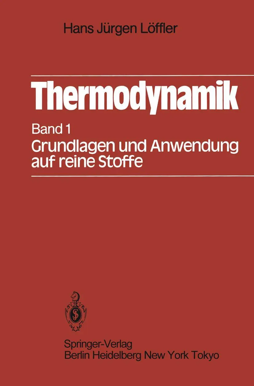 Cover: 9783540046479 | Thermodynamik | Erster Band Grundlagen und Anwendung auf reine Stoffe