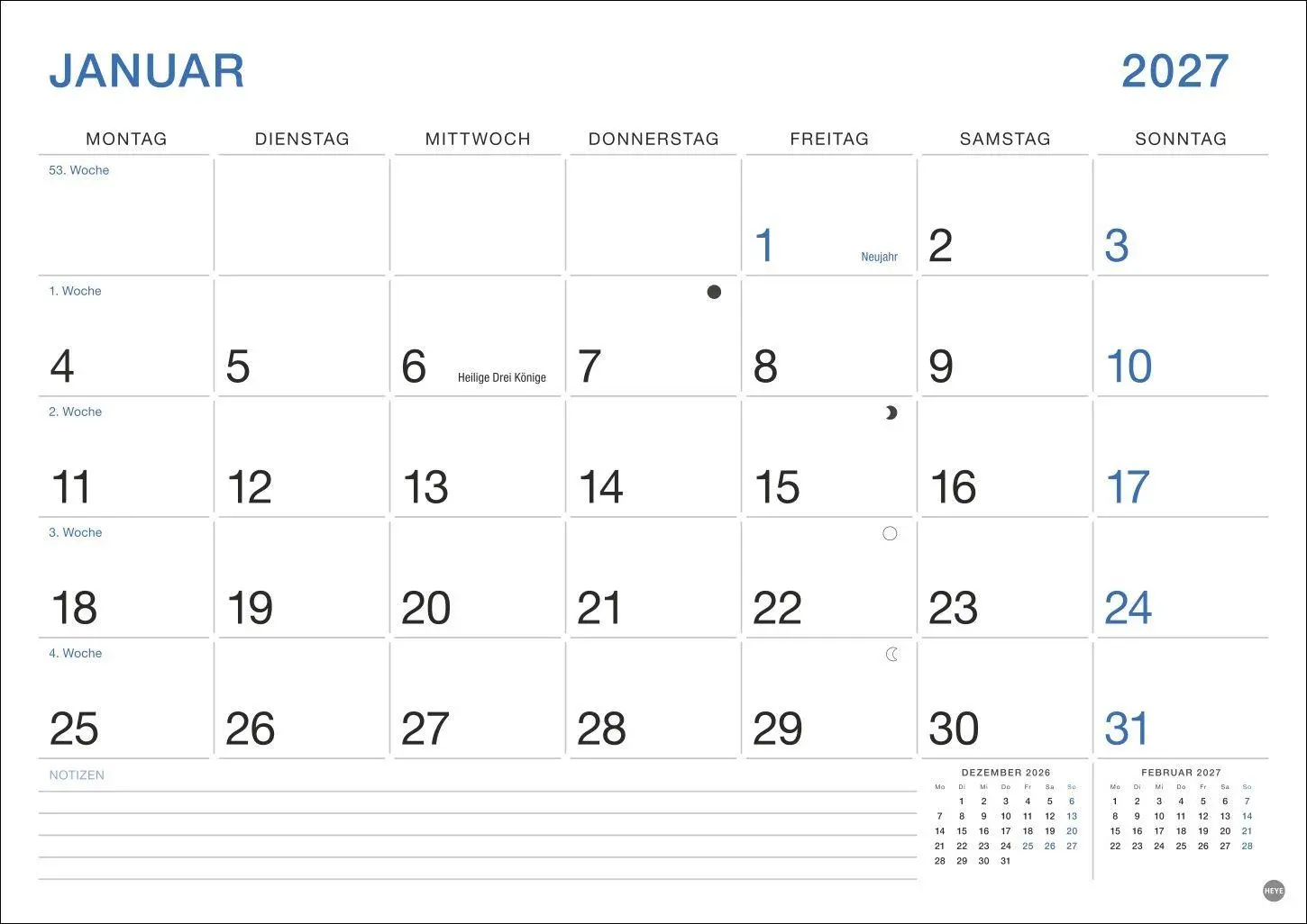 Bild: 9783756416479 | Büro Monatsplaner 2027 | Heye | Kalender | Bürokalender Heye | 14 S.