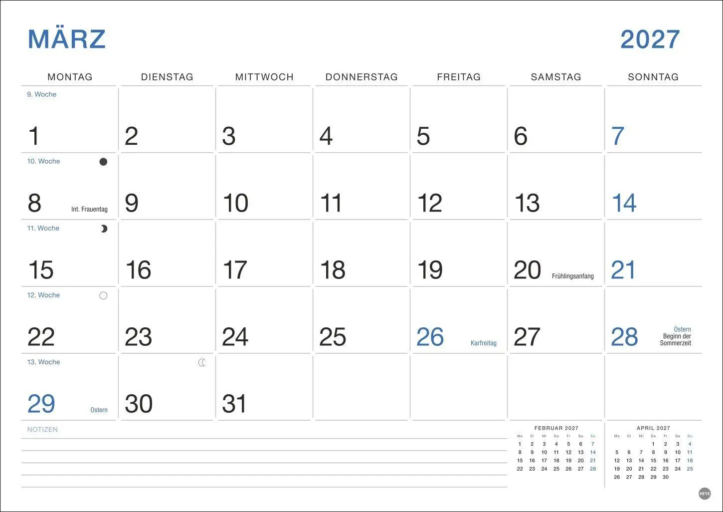 Bild: 9783756416479 | Büro Monatsplaner 2027 | Heye | Kalender | Bürokalender Heye | 14 S.