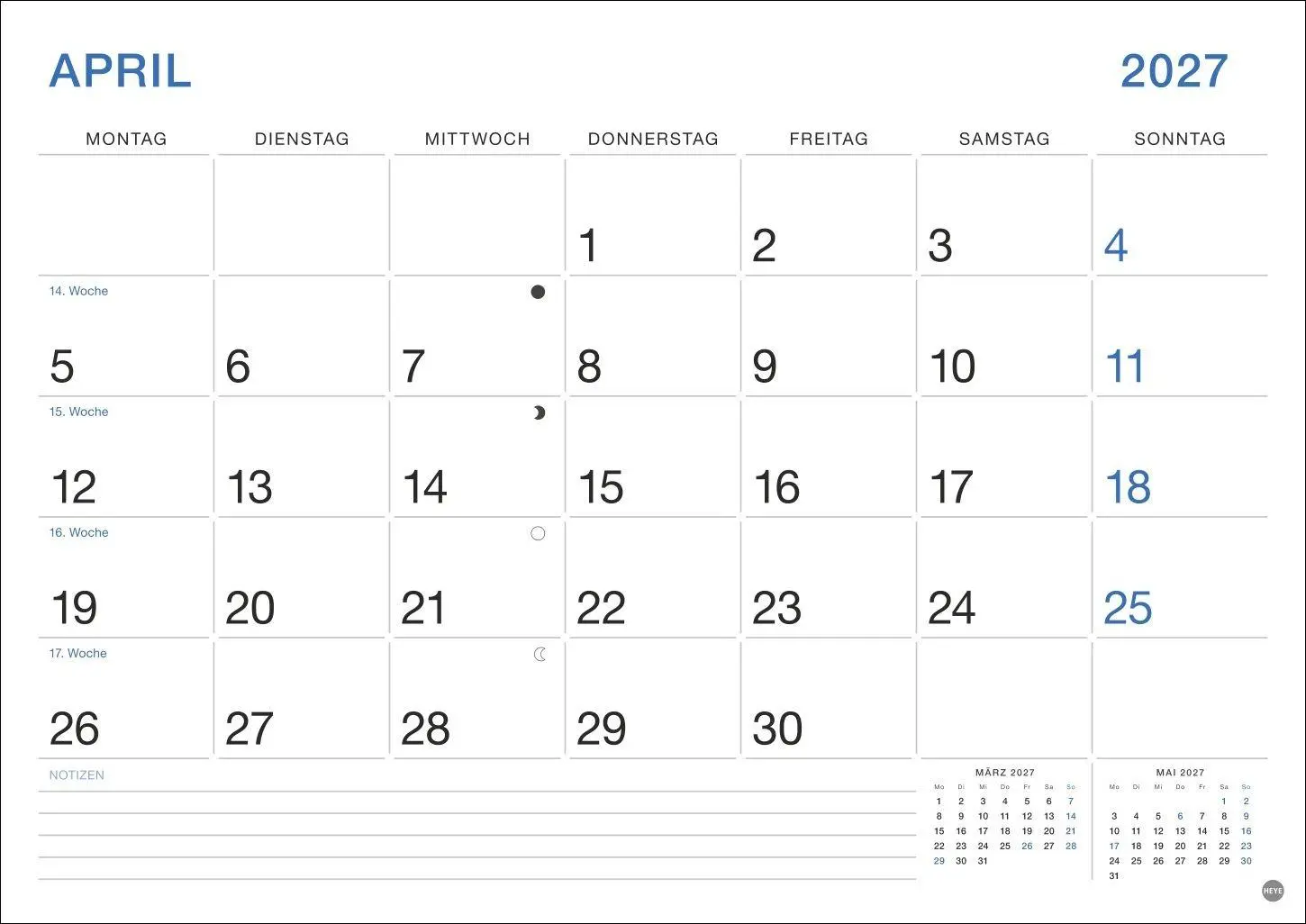 Bild: 9783756416479 | Büro Monatsplaner 2027 | Heye | Kalender | Bürokalender Heye | 14 S.