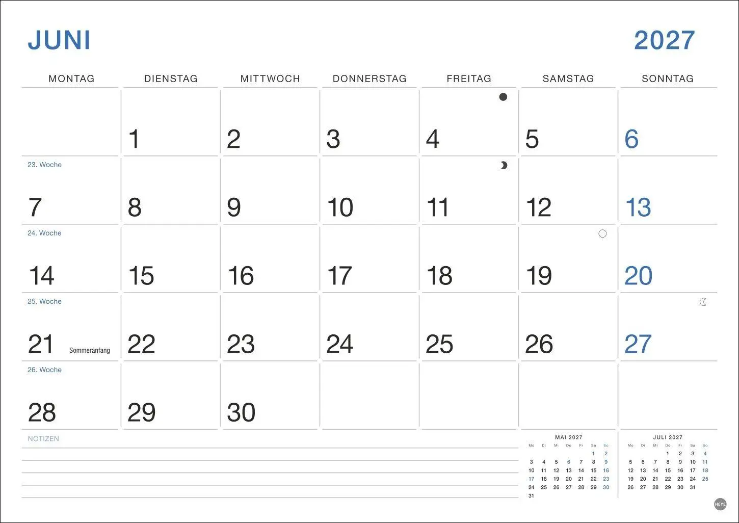 Bild: 9783756416479 | Büro Monatsplaner 2027 | Heye | Kalender | Bürokalender Heye | 14 S.