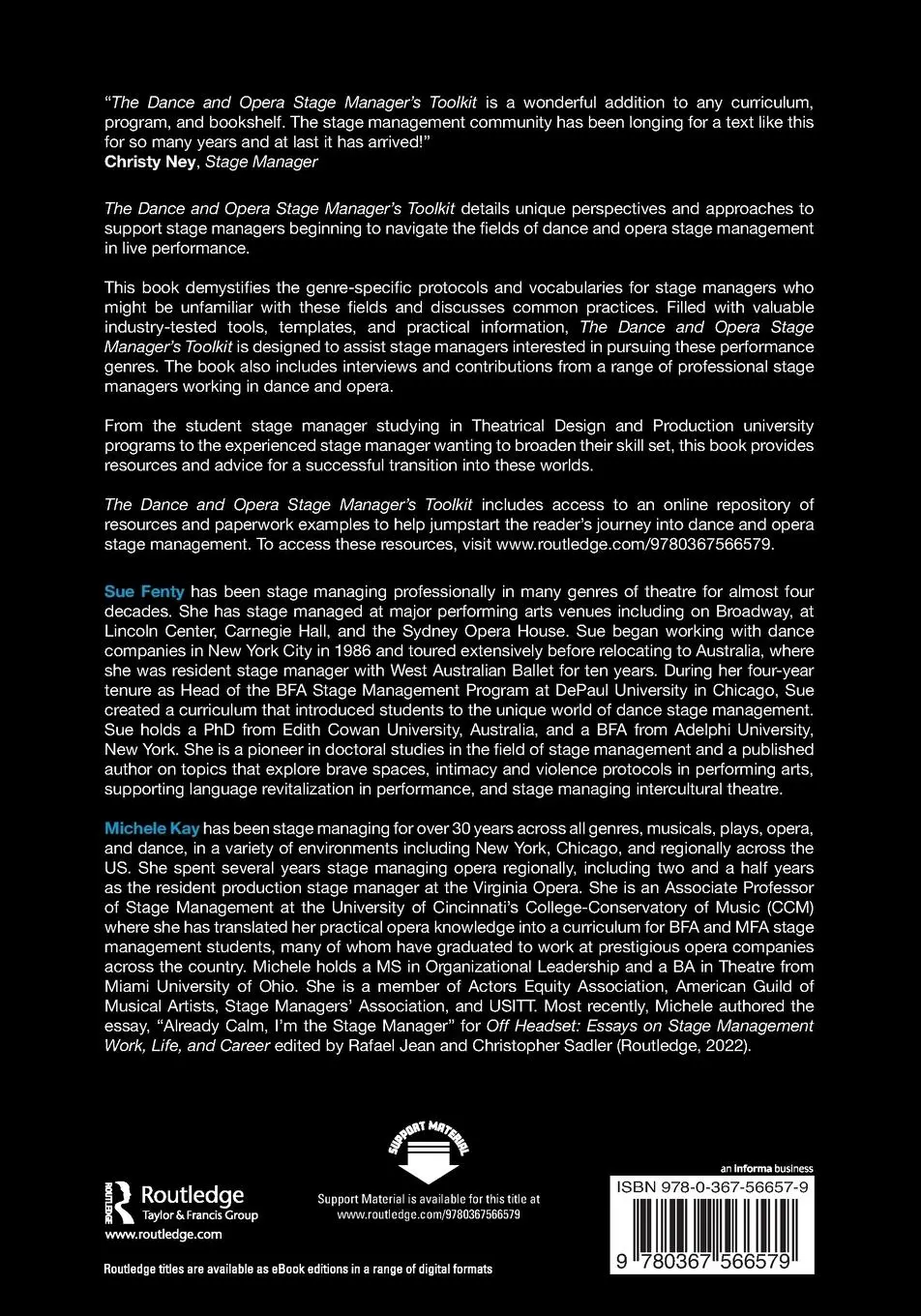 Rückseite: 9780367566579 | The Dance and Opera Stage Manager's Toolkit | Michele Kay (u. a.)