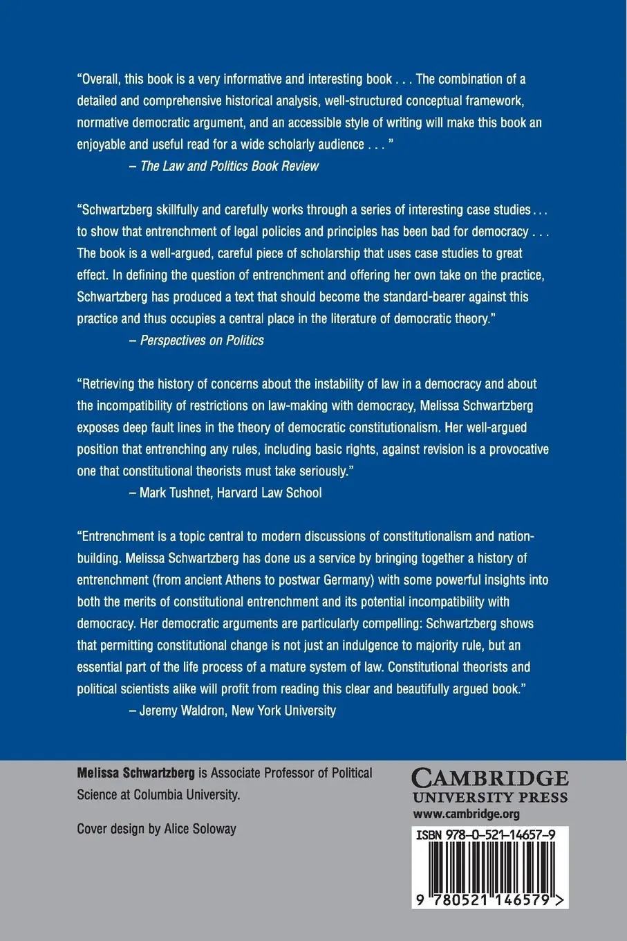Rückseite: 9780521146579 | Democracy and Legal Change | Melissa Schwartzberg | Taschenbuch | 2015