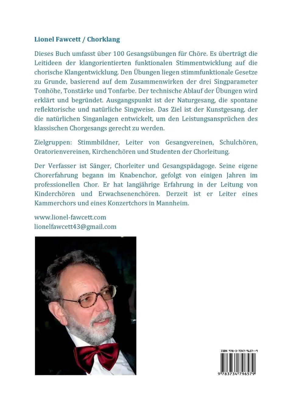 Rückseite: 9783734796579 | Chorklang | Funktionale Stimmentwicklung für Chöre | Lionel G. Fawcett