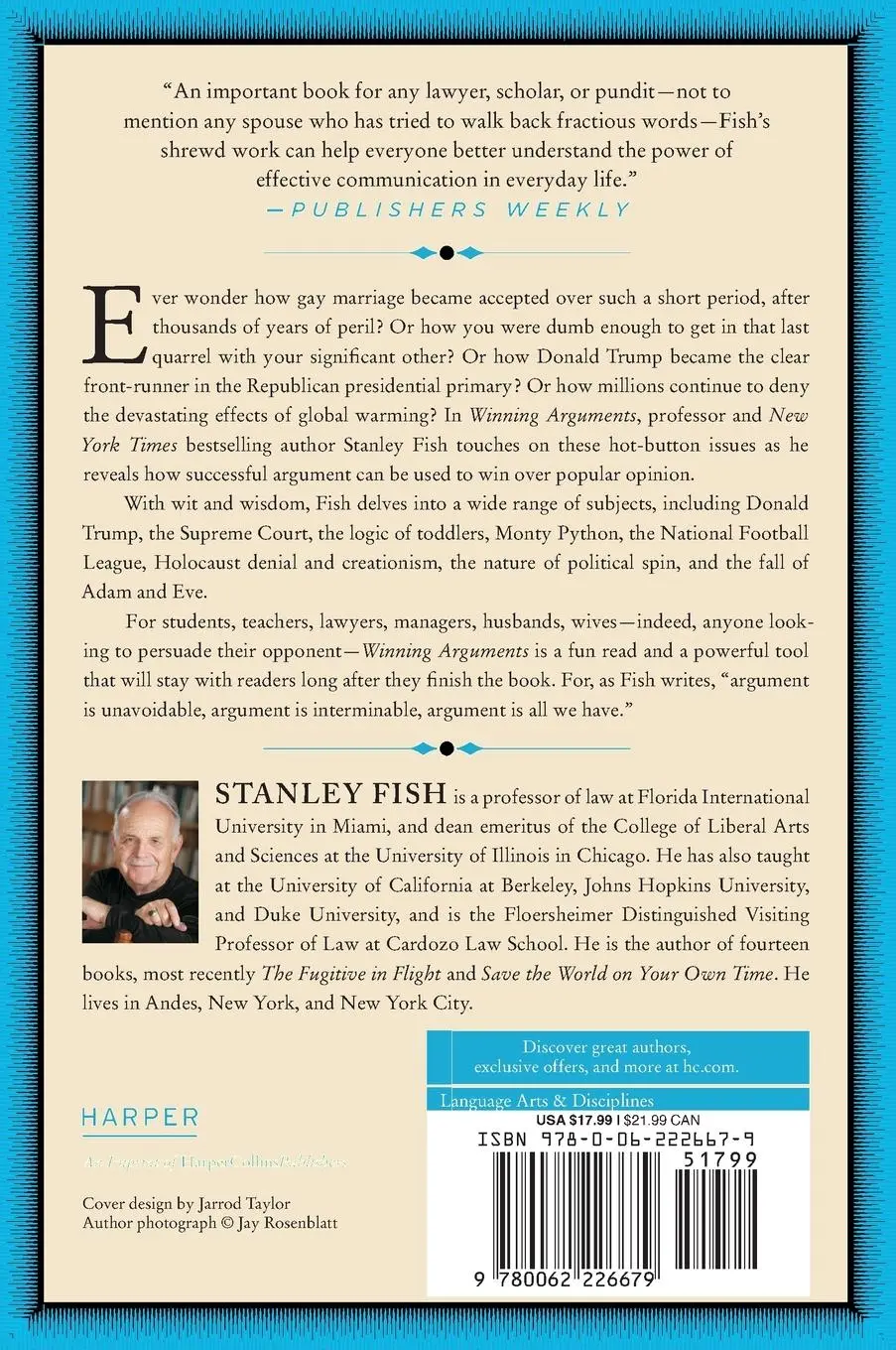 Rückseite: 9780062226679 | Winning Arguments | Stanley Fish | Taschenbuch | Englisch | 2017