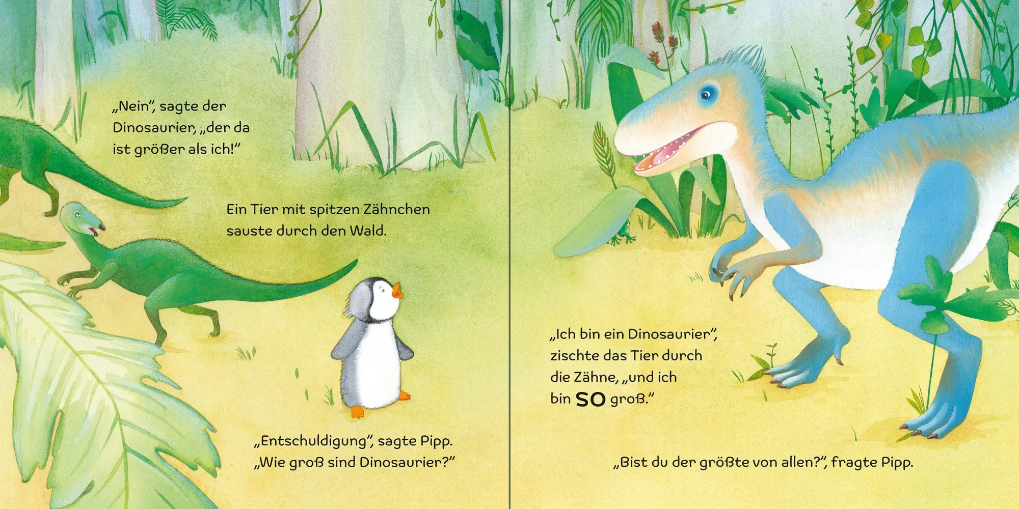 Bild: 9781035706679 | Der kleine Pinguin fragt nach: Wie groß waren Dinosaurier? | Milbourne
