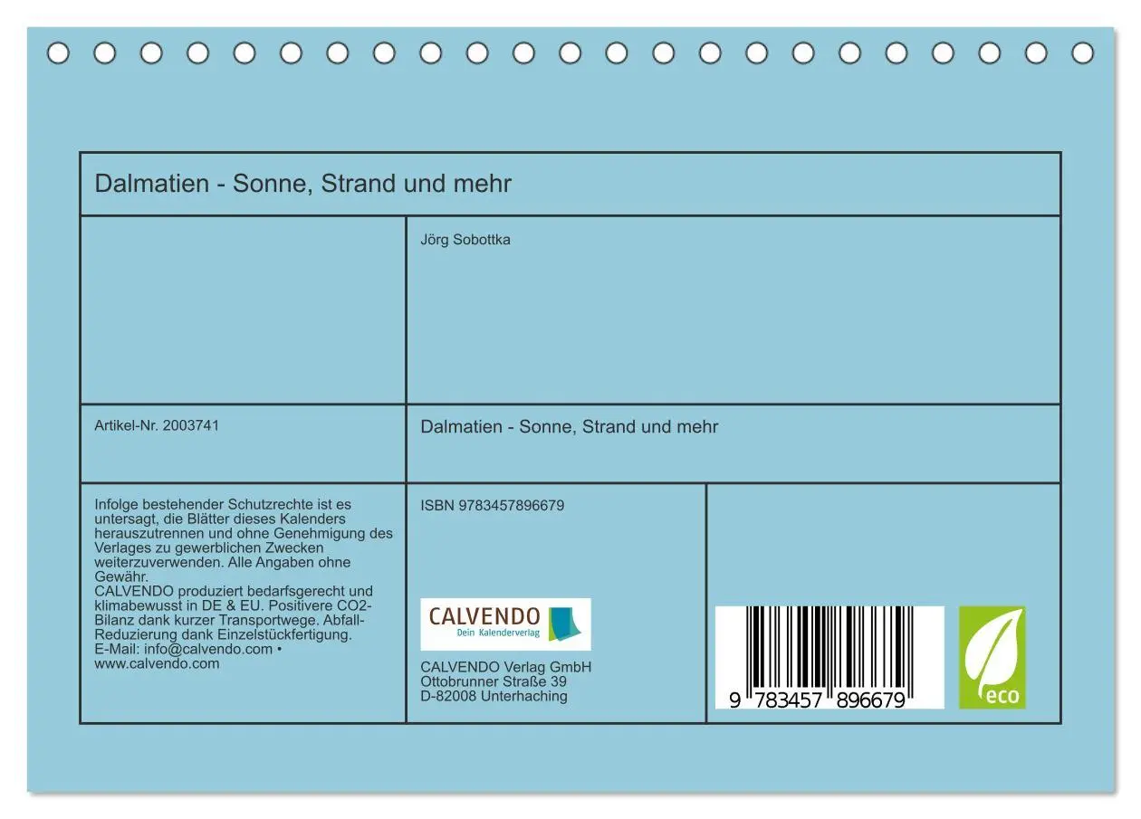 Bild: 9783457896679 | Dalmatien - Sonne, Strand und mehr (Tischkalender 2026 DIN A5...