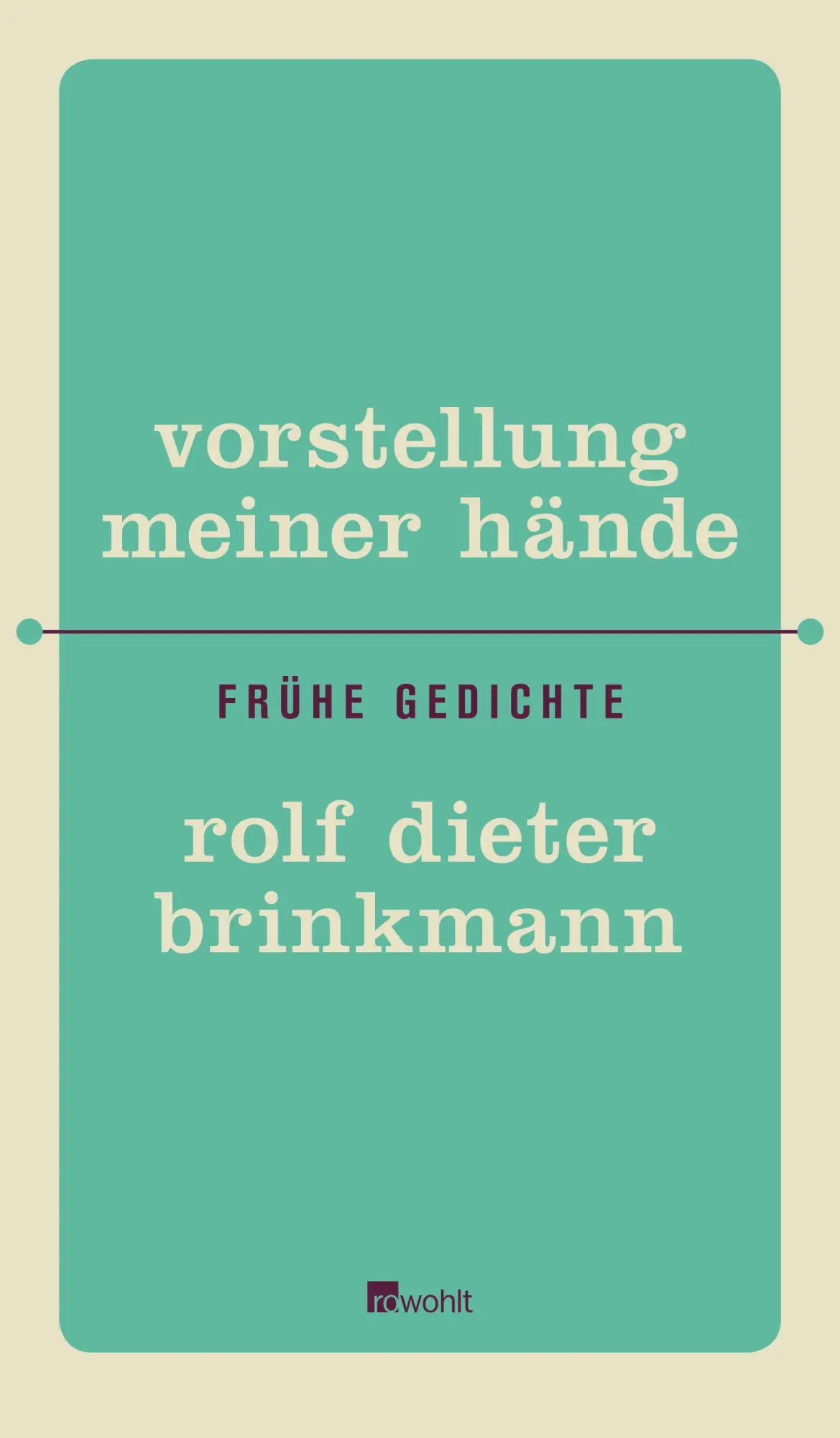 Cover: 9783498006679 | Vorstellung meiner Hände | Frühe Gedichte | Rolf Dieter Brinkmann
