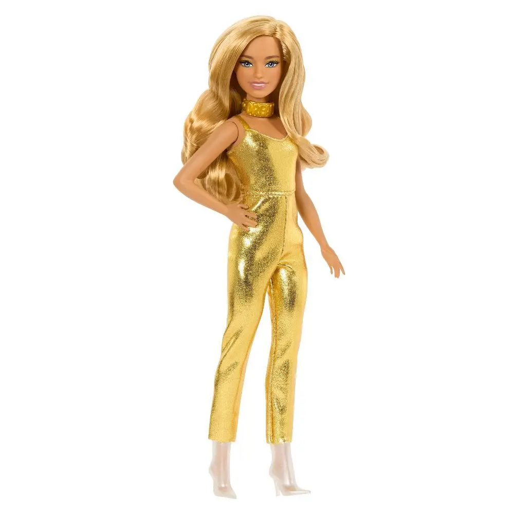 Cover: 194735176779 | Barbie Fashionista Puppe, goldener Jumpsuit | Fensterkarton | HRH19