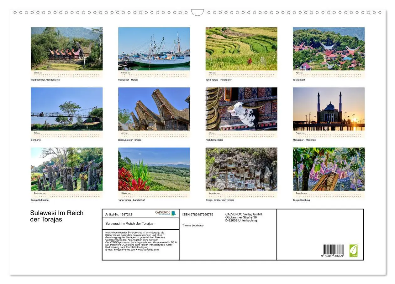 Bild: 9783457266779 | Sulawesi Im Reich der Torajas (Wandkalender 2026 DIN A2 quer),...