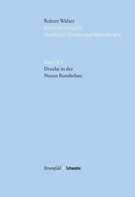 Cover: 9783796536779 | Drucke in der Neuen Rundschau | Robert Walser | Buch | Gebunden | 2017