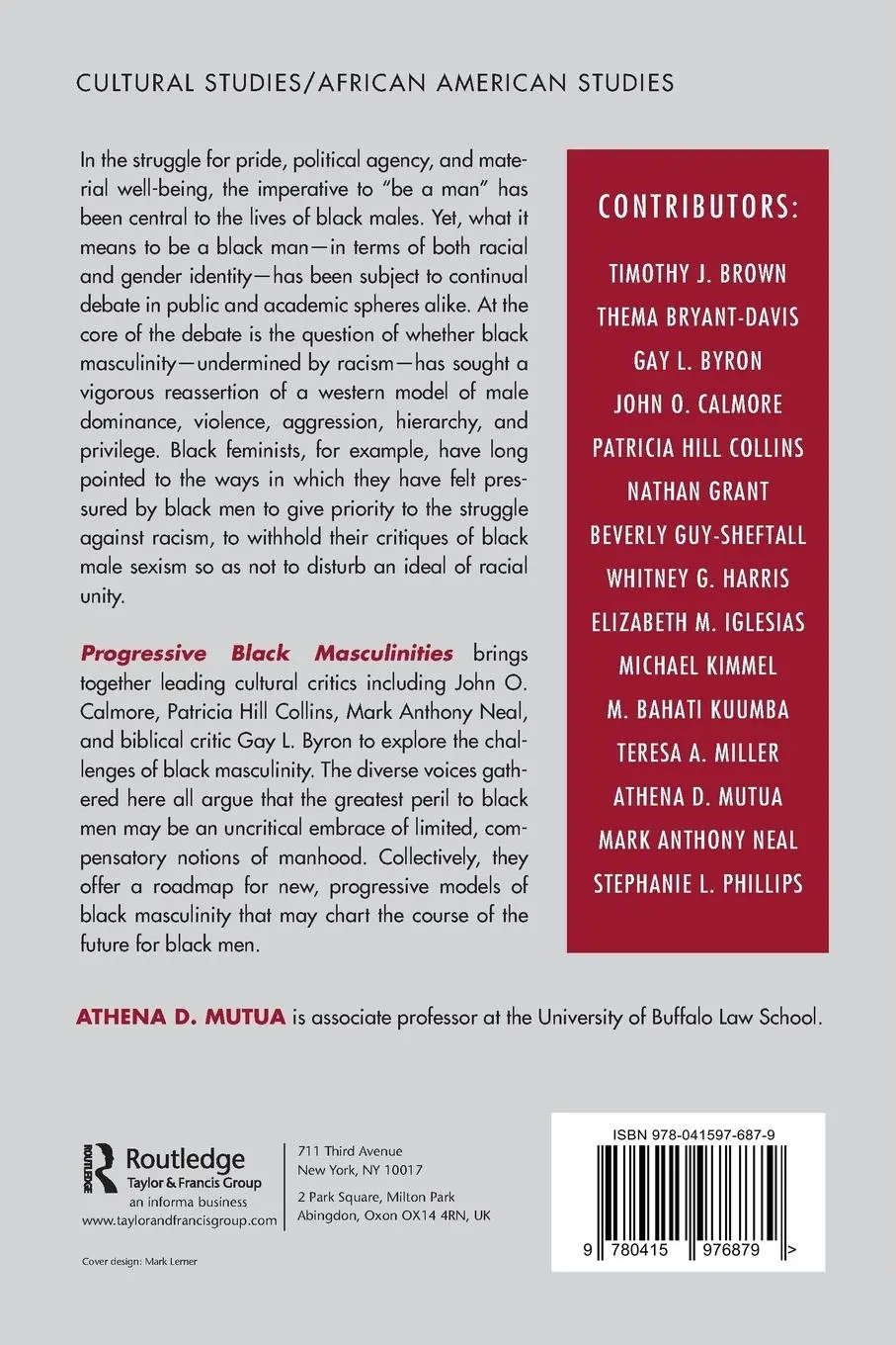 Rückseite: 9780415976879 | Progressive Black Masculinities? | Athena D Mutua | Taschenbuch | 2006