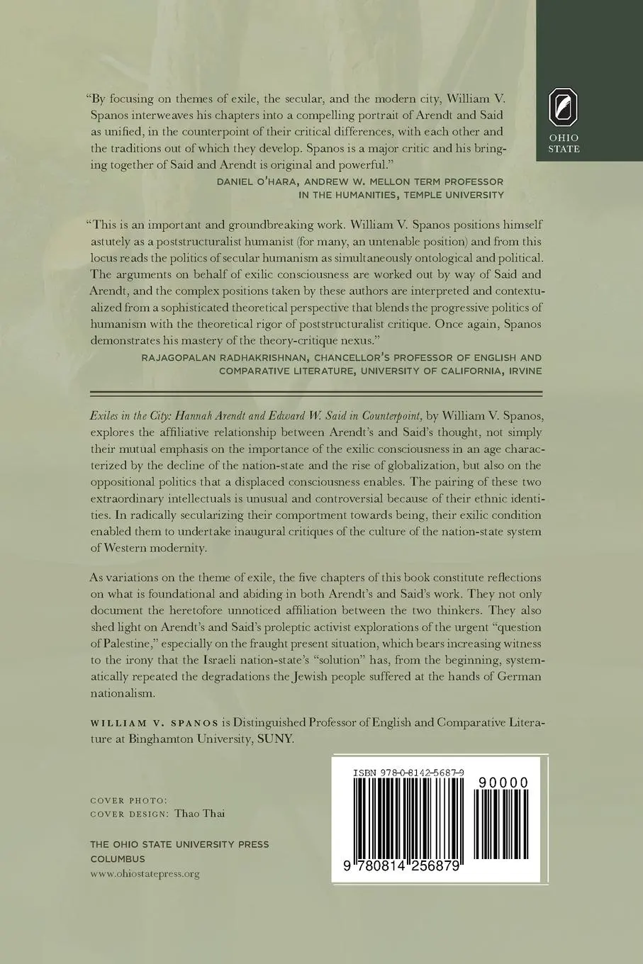 Rückseite: 9780814256879 | Exiles in the City | Hannah Arendt and Edward W. Said in Counterpoint