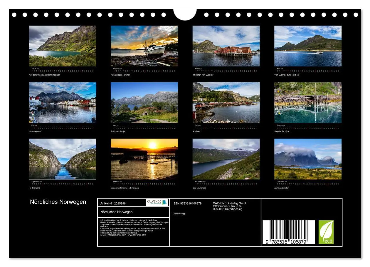 Bild: 9783516106879 | Nördliches Norwegen (Wandkalender 2026 DIN A4 quer), CALVENDO...