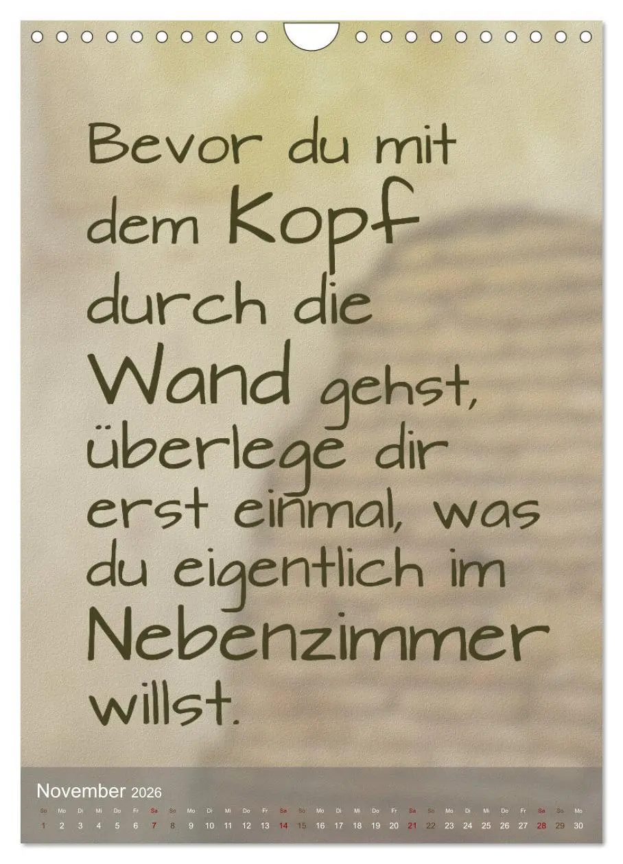 Bild: 9783516346879 | Heute ist ein guter Tag (Wandkalender 2026 DIN A4 hoch), CALVENDO...