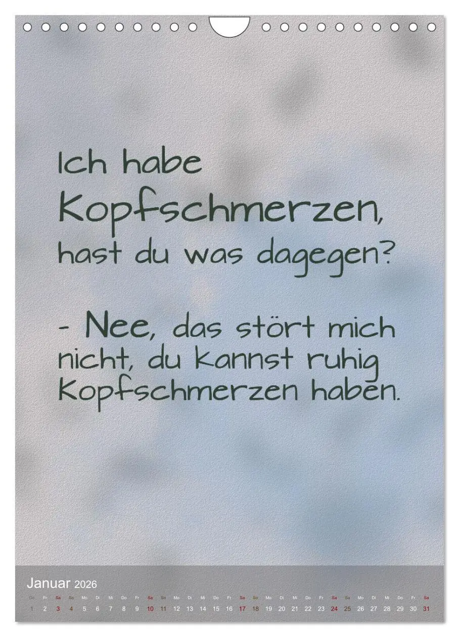 Bild: 9783516346879 | Heute ist ein guter Tag (Wandkalender 2026 DIN A4 hoch), CALVENDO...