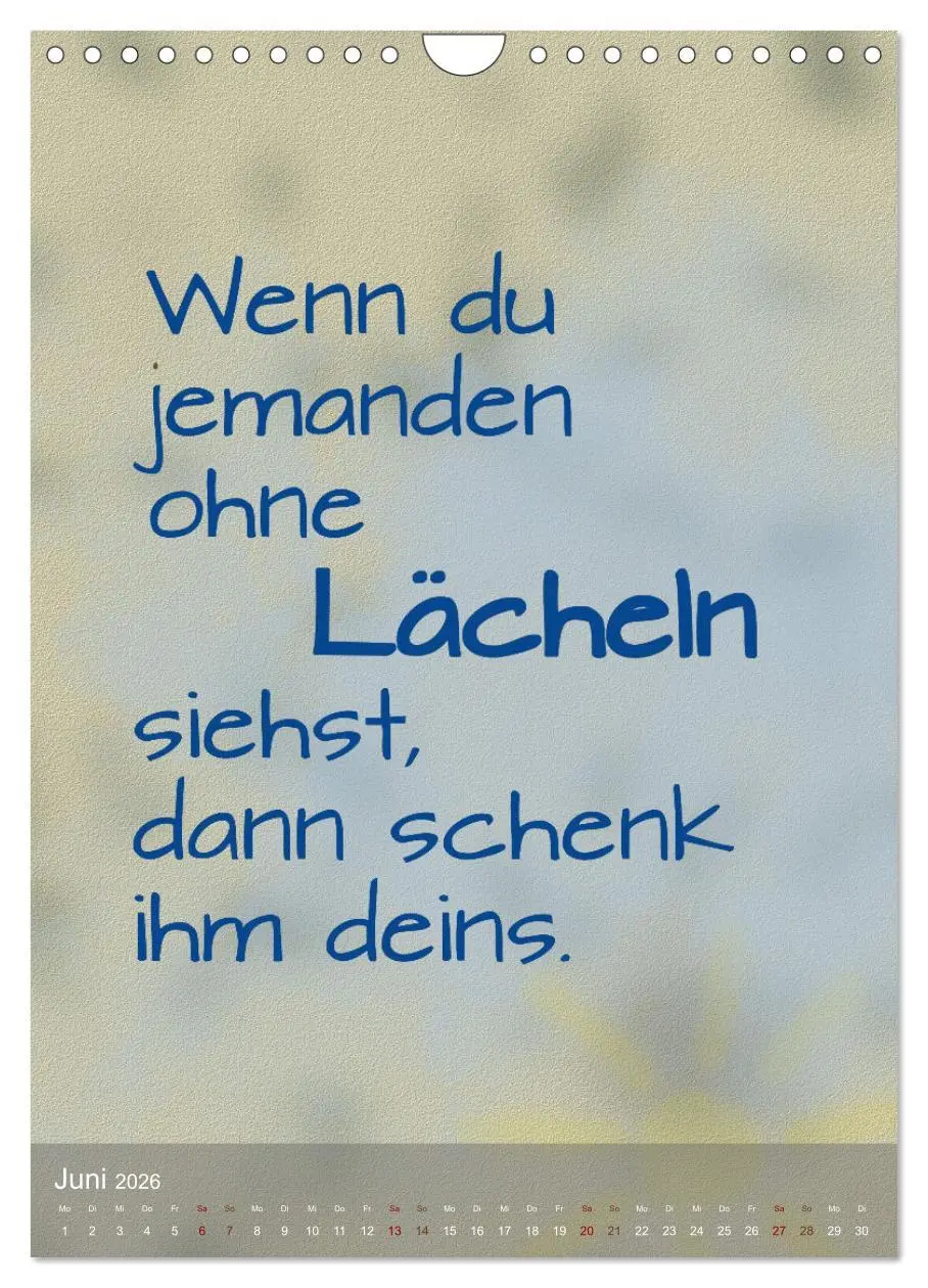 Bild: 9783516346879 | Heute ist ein guter Tag (Wandkalender 2026 DIN A4 hoch), CALVENDO...