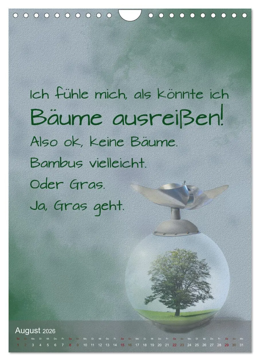 Bild: 9783516346879 | Heute ist ein guter Tag (Wandkalender 2026 DIN A4 hoch), CALVENDO...