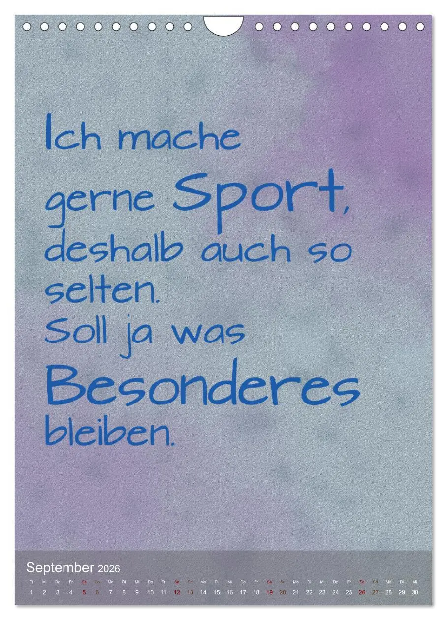 Bild: 9783516346879 | Heute ist ein guter Tag (Wandkalender 2026 DIN A4 hoch), CALVENDO...