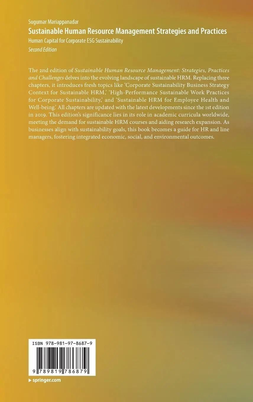 Rückseite: 9789819786879 | Sustainable Human Resource Management Strategies and Practices | Buch