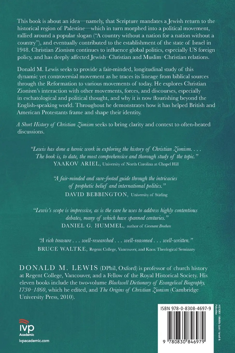Rückseite: 9780830846979 | A Short History of Christian Zionism | Donald M. Lewis | Taschenbuch