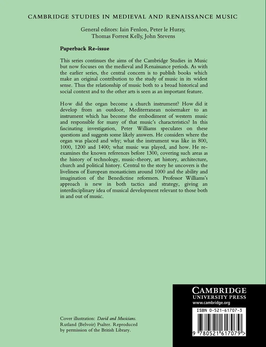 Rückseite: 9780521617079 | The Organ in Western Culture, 750 1250 | Peter Williams (u. a.) | Buch