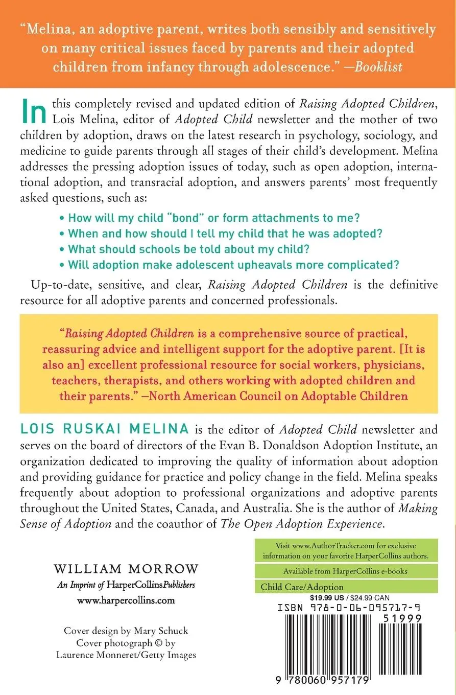 Rückseite: 9780060957179 | Raising Adopted Children, Revised Edition | Lois Ruskai Melina | Buch