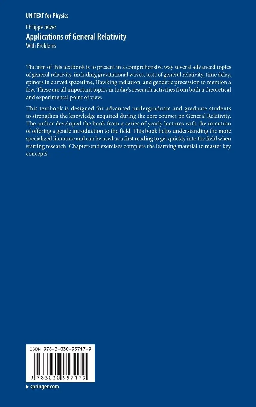 Rückseite: 9783030957179 | Applications of General Relativity | With Problems | Philippe Jetzer