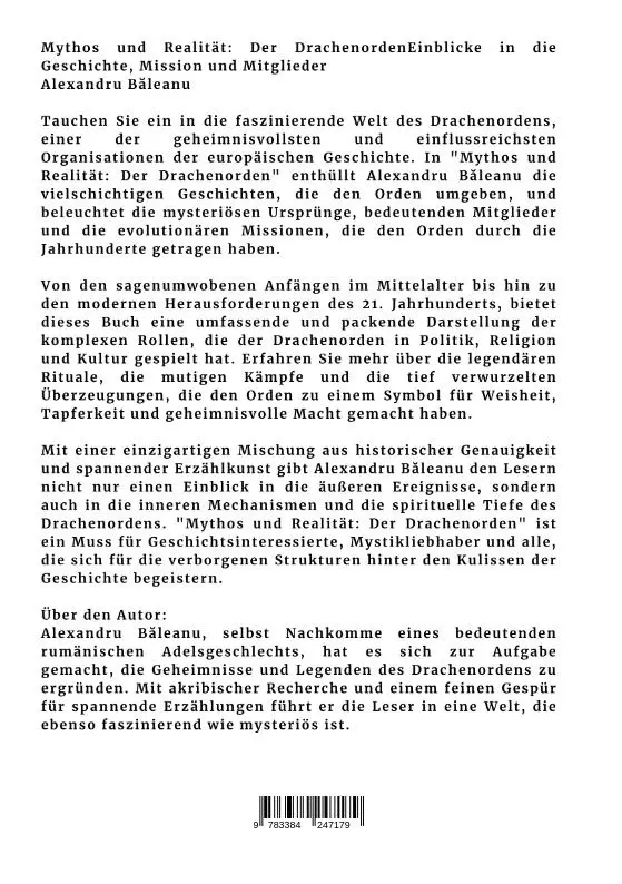Rückseite: 9783384247179 | Mythos und Realität: Der Drachenorden | Alexandru B¿leanu | Buch