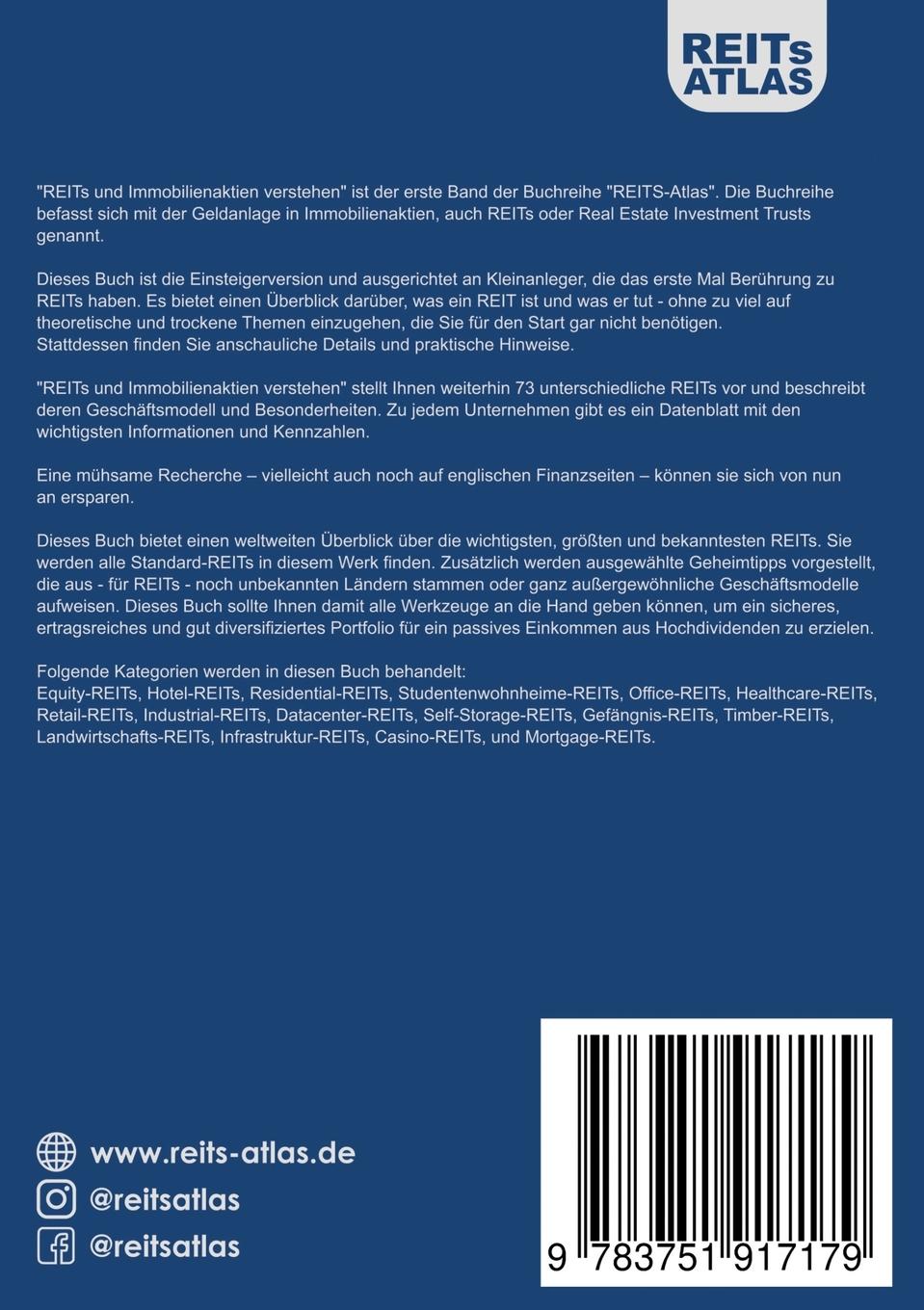 Rückseite: 9783751917179 | REITs und Immobilienaktien verstehen | Reits Atlas | Taschenbuch