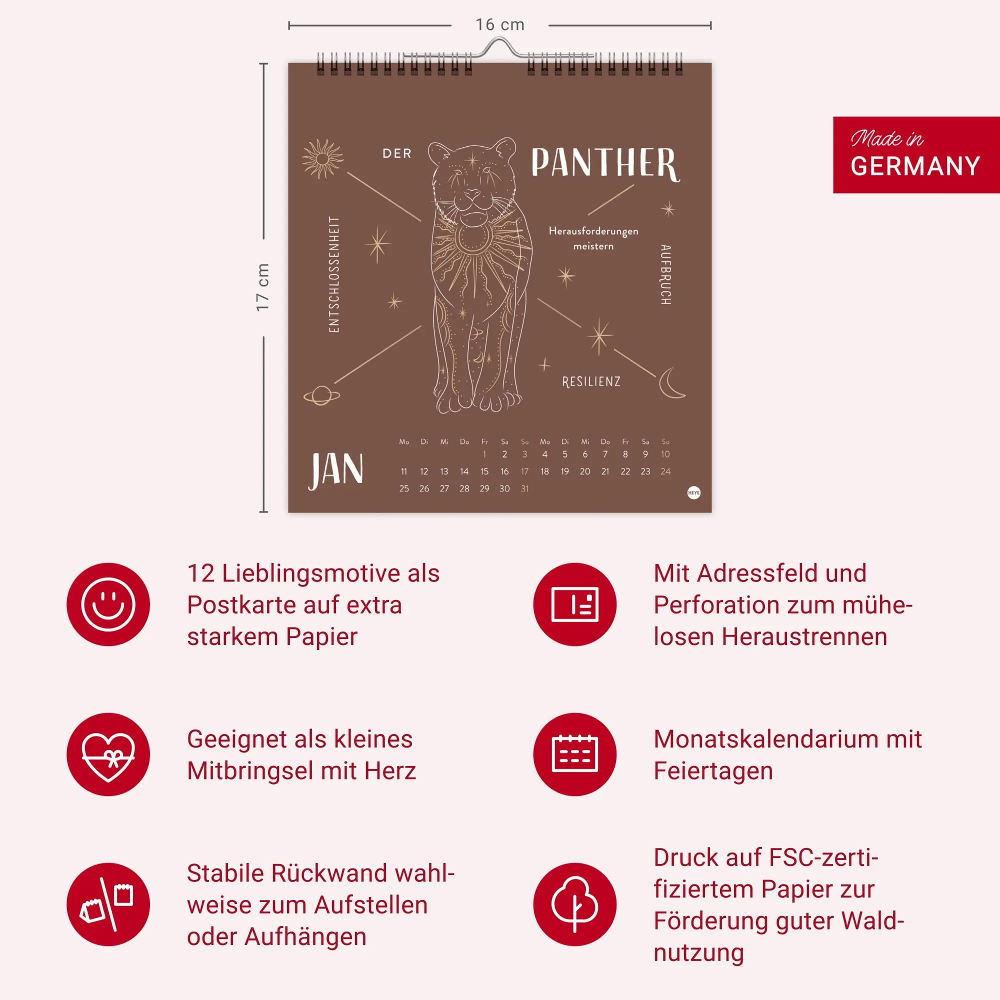 Bild: 9783756417179 | Krafttiere Postkartenkalender 2027 | Kalender | 13 S. | Deutsch | 2027