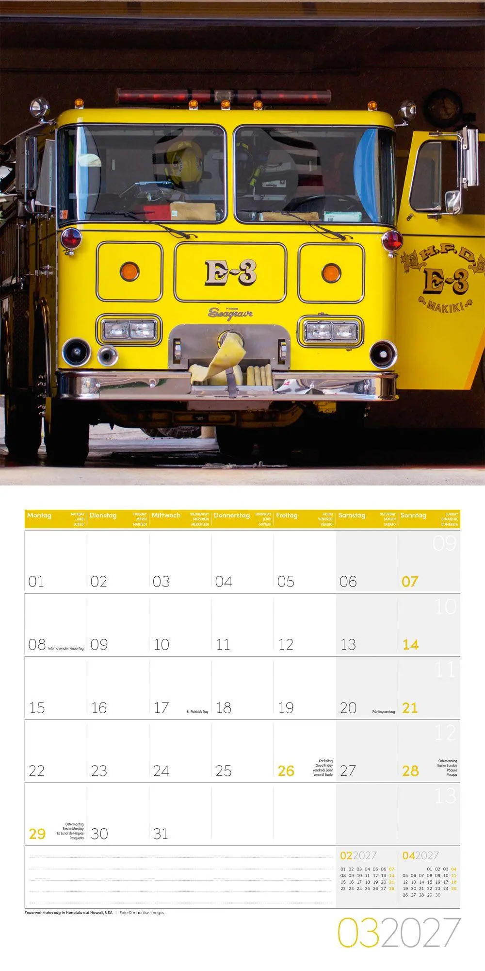 Bild: 9783838447179 | Feuerwehr Kalender 2027 - 30x30 - Art12 | Ackermann Kunstverlag GmbH